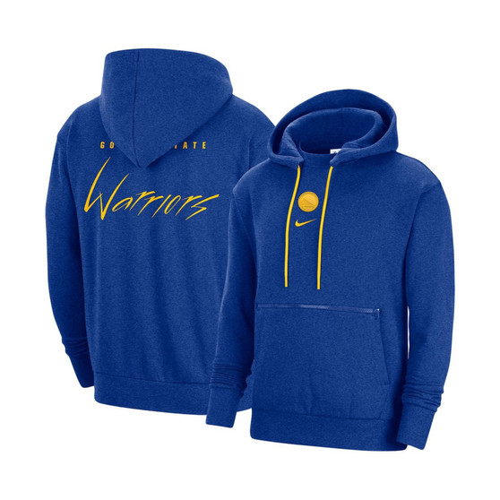 Men's Heather Royal Golden State Warriors Courtside Versus Flight Pullover Hoodie