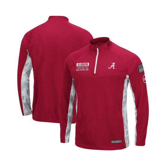 Men's Crimson Alabama Crimson Tide OHT Military-inspired Appreciation Snow Cruise Raglan 1/4-zip Jacket