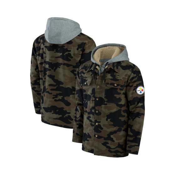 Men's NFL x Darius Rucker Collection by Camo Pittsburgh Steelers Canvas Full-Zip Hoodie