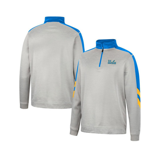 Men's Gray and Blue UCLA Bruins Bushwood Fleece Quarter-Zip Jacket