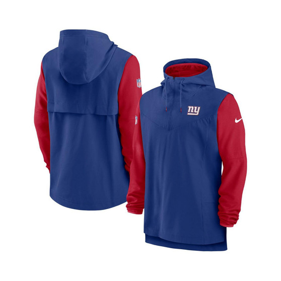 Men's Royal, Red New York Giants Sideline Player Quarter-zip Hoodie