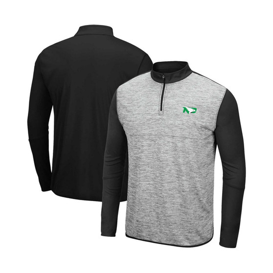 Men's Heather Gray, Black North Dakota Prospect Quarter-Zip Jacket