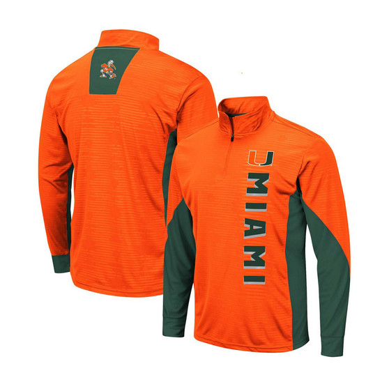 Men's Orange Miami Hurricanes Bart Windshirt Quarter-Zip Jacket