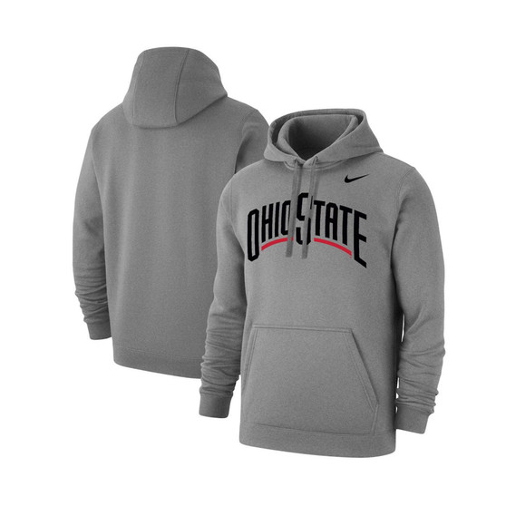 Men's Heathered Gray Ohio State Buckeyes Logo Pullover Hoodie