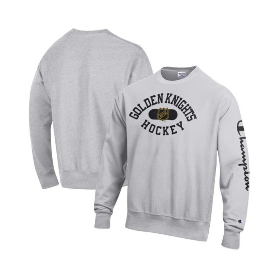 Men's Heathered Gray Vegas Golden Knights Reverse Weave Pullover Sweatshirt