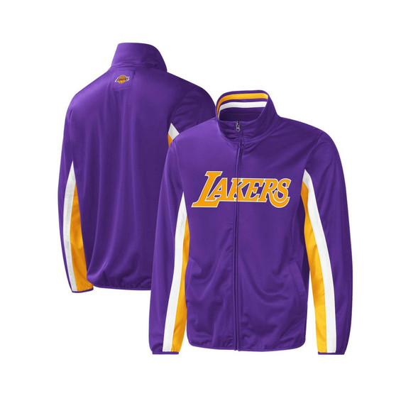 Men's Purple Los Angeles Lakers Contender Wordmark Full-Zip Track Jacket