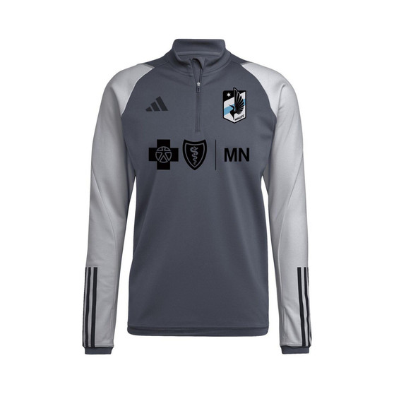 Men's Gray Minnesota United FC 2023 On-Field AEROREADY Quarter-Zip Training Top