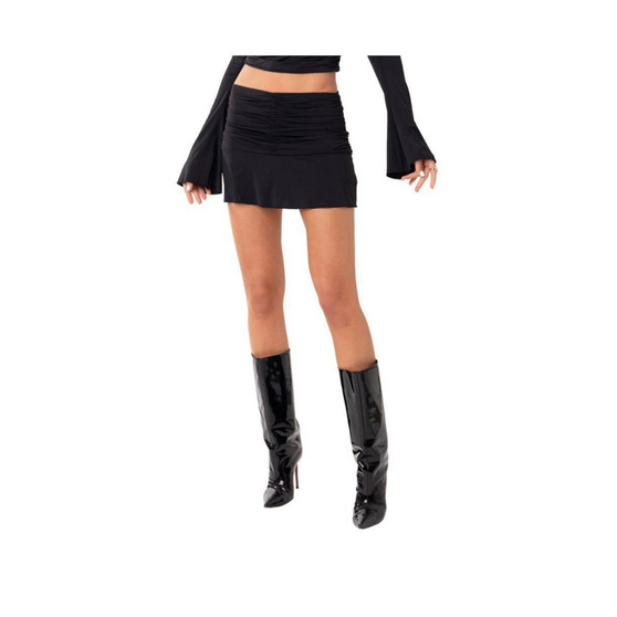 Women's Low Waist Mini Skirt With Gatherings