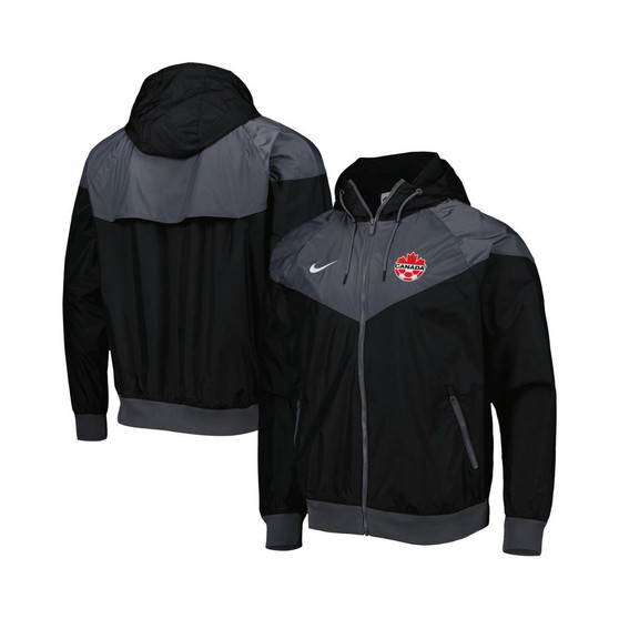 Men's Black Canada Soccer Windrunner Raglan Full-Zip Hoodie