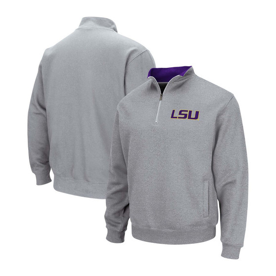 Men's Heathered Gray LSU Tigers Tortugas Team Logo Quarter-Zip Jacket