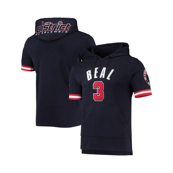 Men's Bradley Beal Navy Washington Wizards Name and Number Short Sleeve Pullover Hoodie