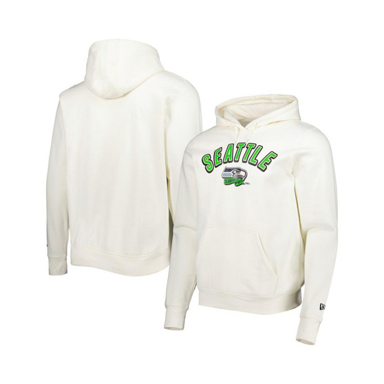 Men's Cream Seattle Seahawks Sideline Chrome Pullover Hoodie