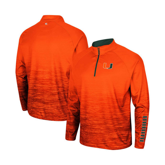 Men's Orange Miami Hurricanes Revertigo Raglan Quarter-Zip Jacket