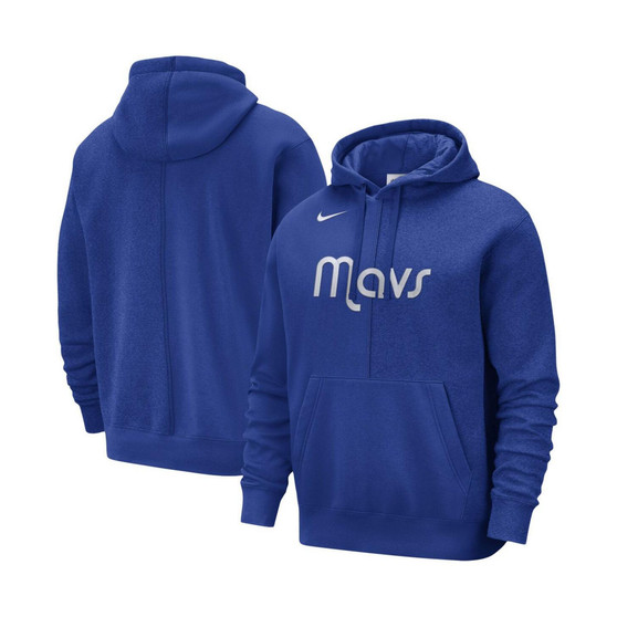 Men's Blue Dallas Mavericks Courtside Versus Stitch Split Pullover Hoodie