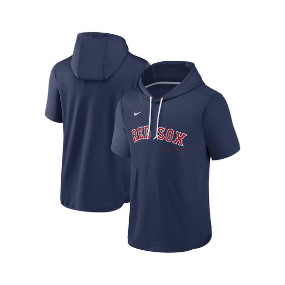 Men's Navy Boston Red Sox Springer Short Sleeve Team Pullover Hoodie