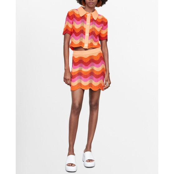 Women's Openwork Knit Mini Skirt