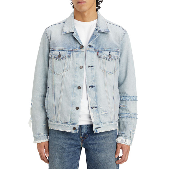 Men's Premium Standard-Fit Destroyed Trucker Jacket