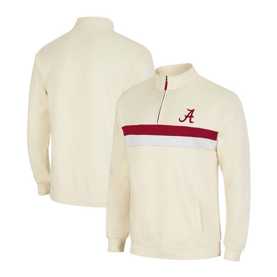 Men's Cream Alabama Crimson Tide Activities Quarter-Zip Jacket