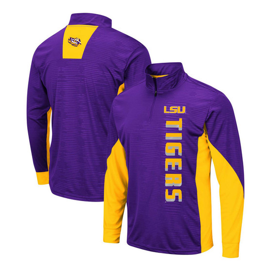 Men's Purple LSU Tigers Bart Windshirt Quarter-Zip Pullover Jacket