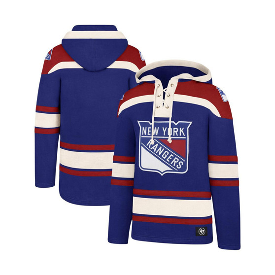 Men's Blue, Red New York Rangers Superior Lacer Pullover Hoodie
