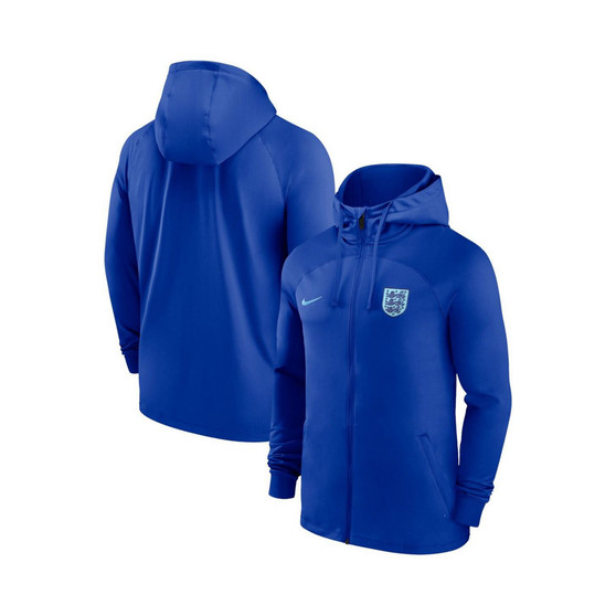 Men's Blue England National Team Strike Raglan Hoodie Full-Zip Track Jacket