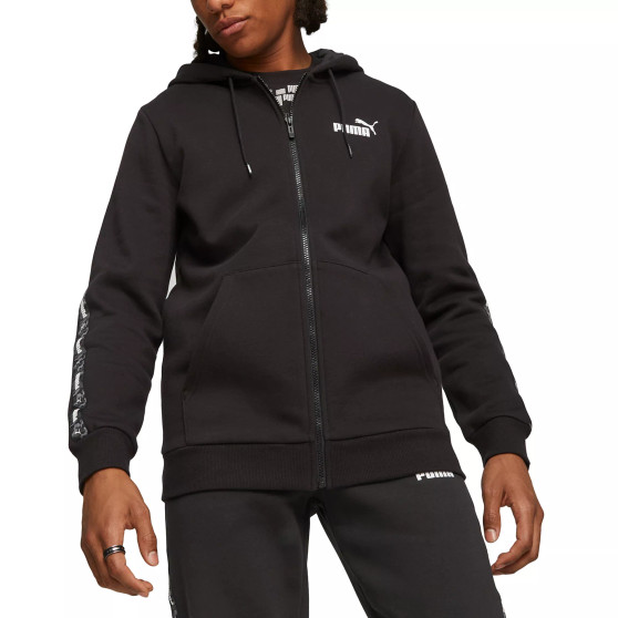 Men's Ess Camouflage Taped Logo-Print Full-Zip Fleece Hoodie