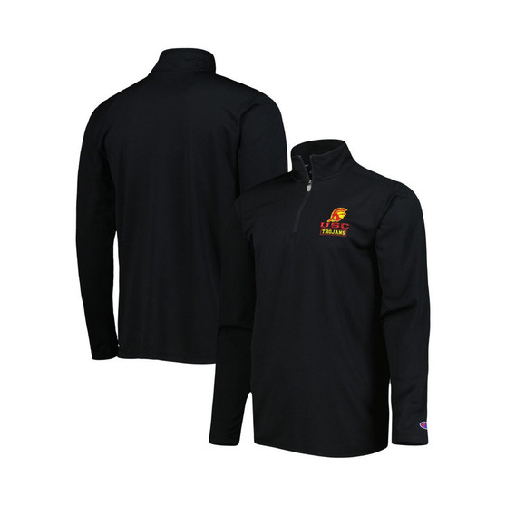 Men's Black USC Trojans Textured Quarter-Zip Jacket