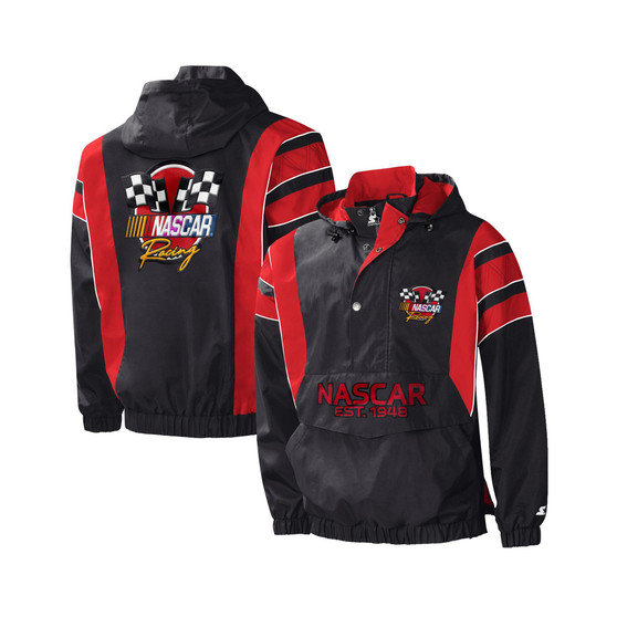 Men's Black, Red NASCAR Impact Half-Snap Pullover Jacket