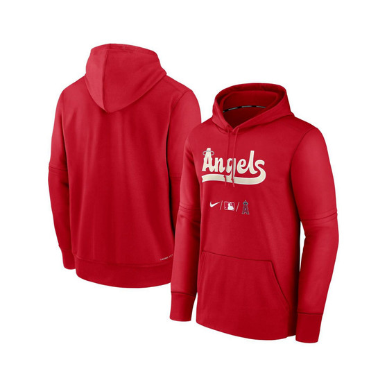 Men's Red Los Angeles Angels 2022 City Connect Authentic Collection Therma Performance Pullover Hoodie