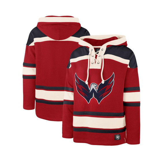 Men's Red Washington Capitals Superior Lacer Logo Pullover Hoodie