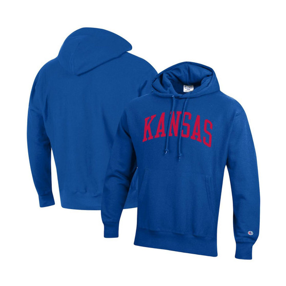 Men's Royal Kansas Jayhawks Team Arch Reverse Weave Pullover Hoodie