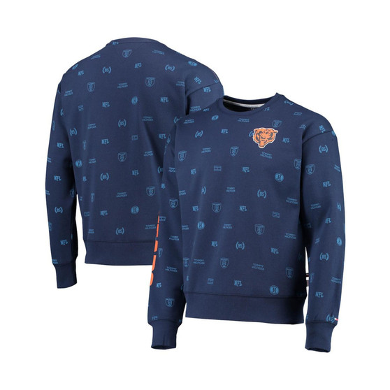Men's Navy Chicago Bears Reid Graphic Pullover Sweatshirt