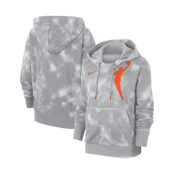 Men's Silver WNBA Logowoman Team 13 Tie-Dye Pullover Hoodie