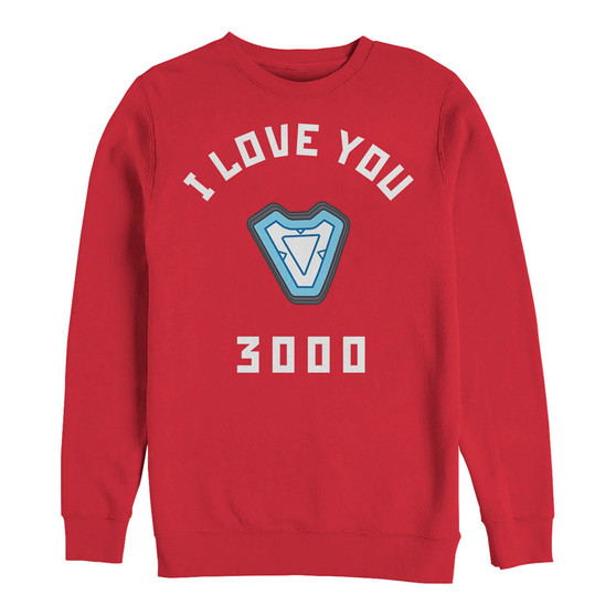 Marvel Men's Avengers Endgame Core Reactor I Love You 3000, Crewneck Fleece