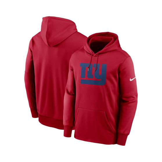 Men's Red New York Giants Primary Logo Performance Pullover Hoodie