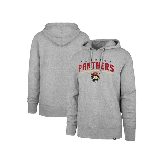 Men's '47 Heathered Gray Florida Panthers Pregame Headline Pullover Hoodie
