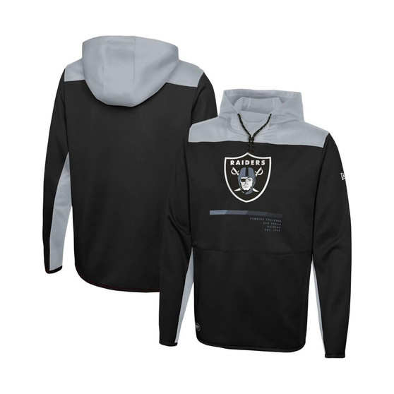 Men's Black Las Vegas Raiders Combine Authentic Hard Hitter Pullover Hoodie