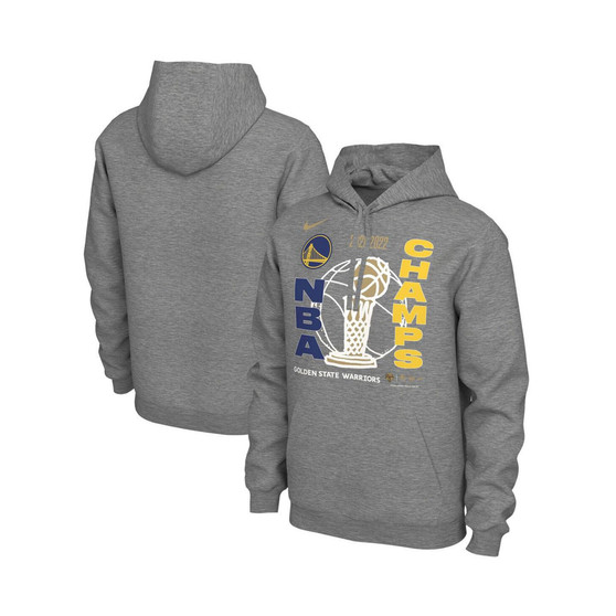 Men's Heathered Gray Golden State Warriors 2022 NBA Finals Champions Locker Room Pullover Hoodie