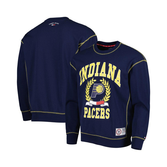 Men's Navy Indiana Pacers Peter French Terry Pullover Sweatshirt