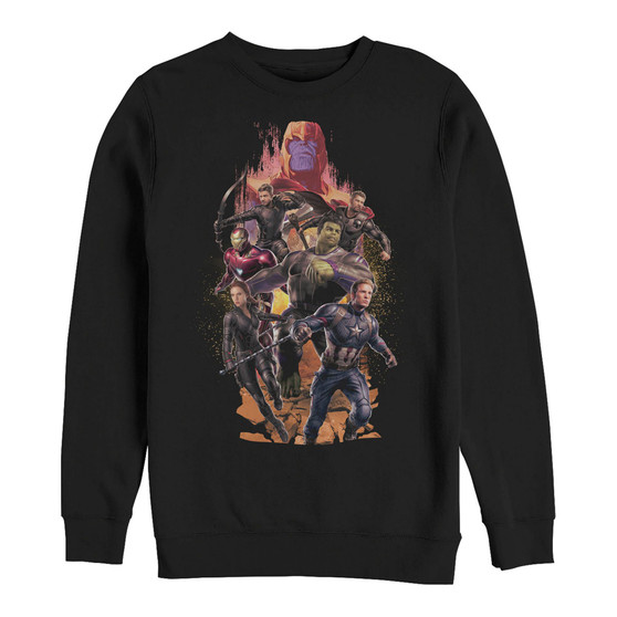 Marvel Men's Avengers Endgame Final Battle Group, Crewneck Fleece