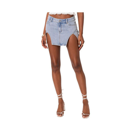 Women's Slits 4 Dayz Denim Mini Skirt