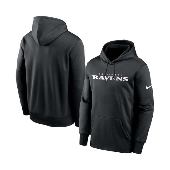 Men's Black Baltimore Ravens Fan Gear Wordmark Performance Pullover Hoodie