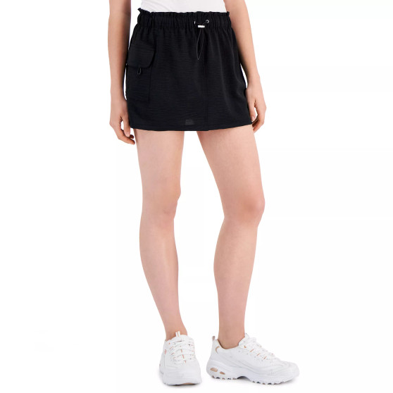 Juniors' Drawcord-Waist Side-Pocket Mini Skirt