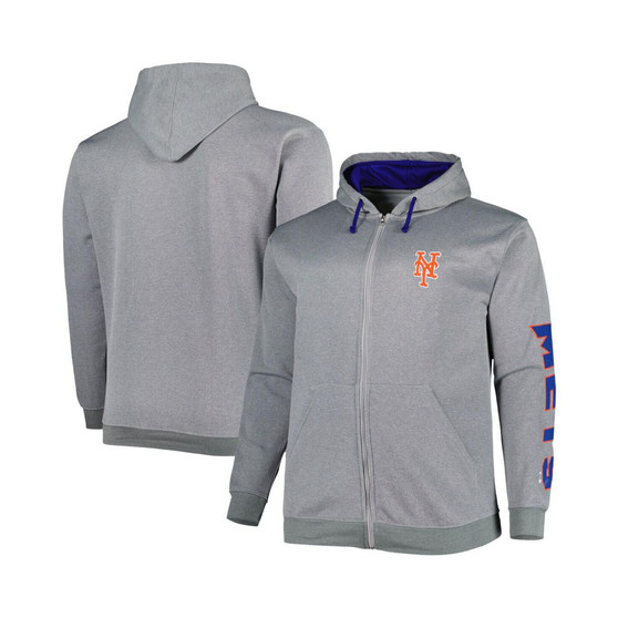 Men's Ash New York Mets Big and Tall Pullover Hoodie