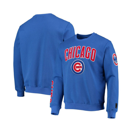 Men's Royal Chicago Cubs Stacked Logo Pullover Sweatshirt