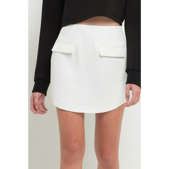 Women's Curved Opening Mini Skirt