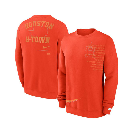 Men's Orange Houston Astros Statement Ball Game Fleece Pullover Sweatshirt