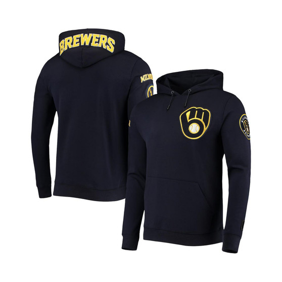 Men's Navy Milwaukee Brewers Team Logo Pullover Hoodie