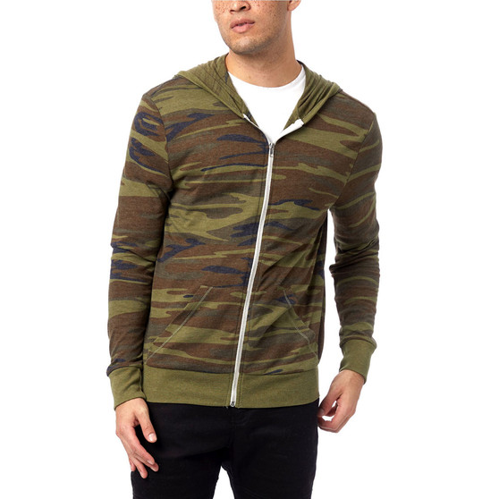 Men's Basic Printed Zip Hoodie