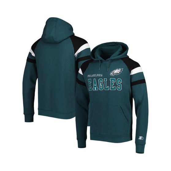 Men's Midnight Green Philadelphia Eagles Draft Fleece Raglan Pullover Hoodie